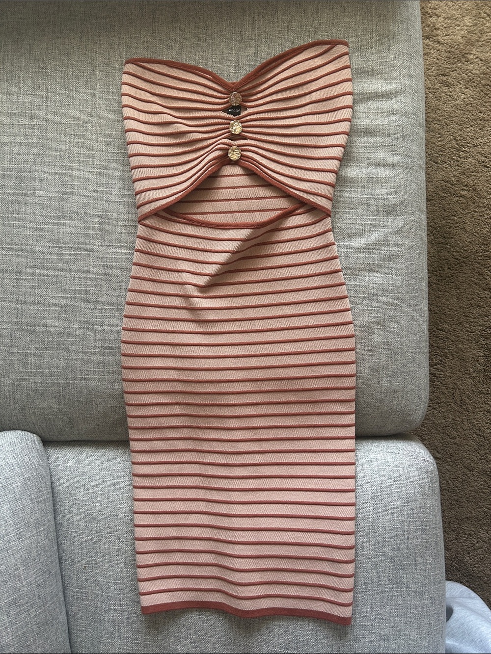 Windsor Striped Strapless Mini Dress